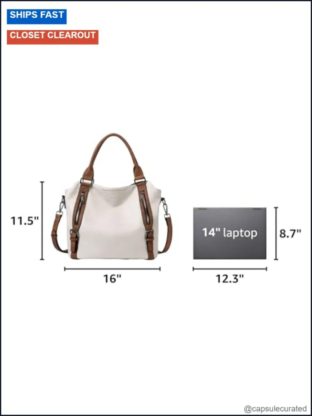 Large Hobo Bag Faux Leather Tote Water Repellent